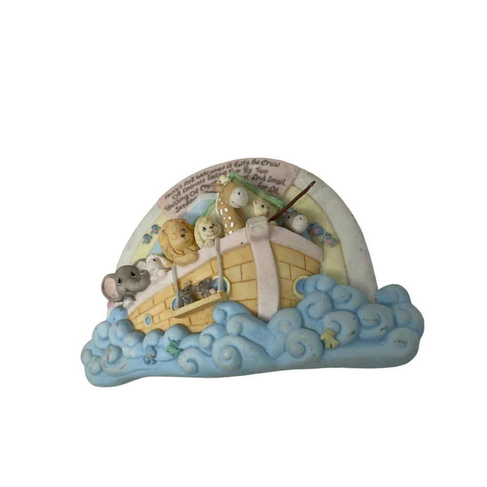 Precious Moments Noah's Ark Wall Hanging Plaque Ceramic = Baby's Room Poem